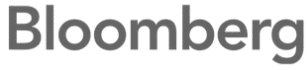 The image shows the Bloomberg logo in a bold, gray sans-serif font on a white background.