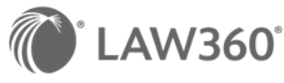 Law360 logo with a circular graphic featuring curved lines on the left and the text LAW360 in bold, gray letters on the right.