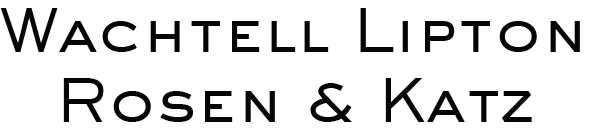 The text Wachtell Lipton Rosen & Katz in a clean, black, sans-serif font.
